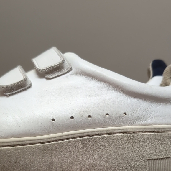 Sandro White Leather Velcro Sneakers - Picture 3 of 10